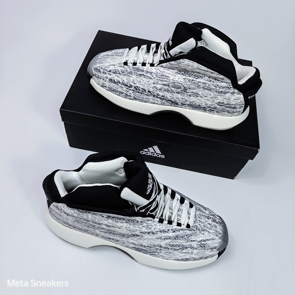 Adidas US 11.5 Men’s White Black Silver Snakeskin Rare Retro Crazy 1 GY2405 NIB