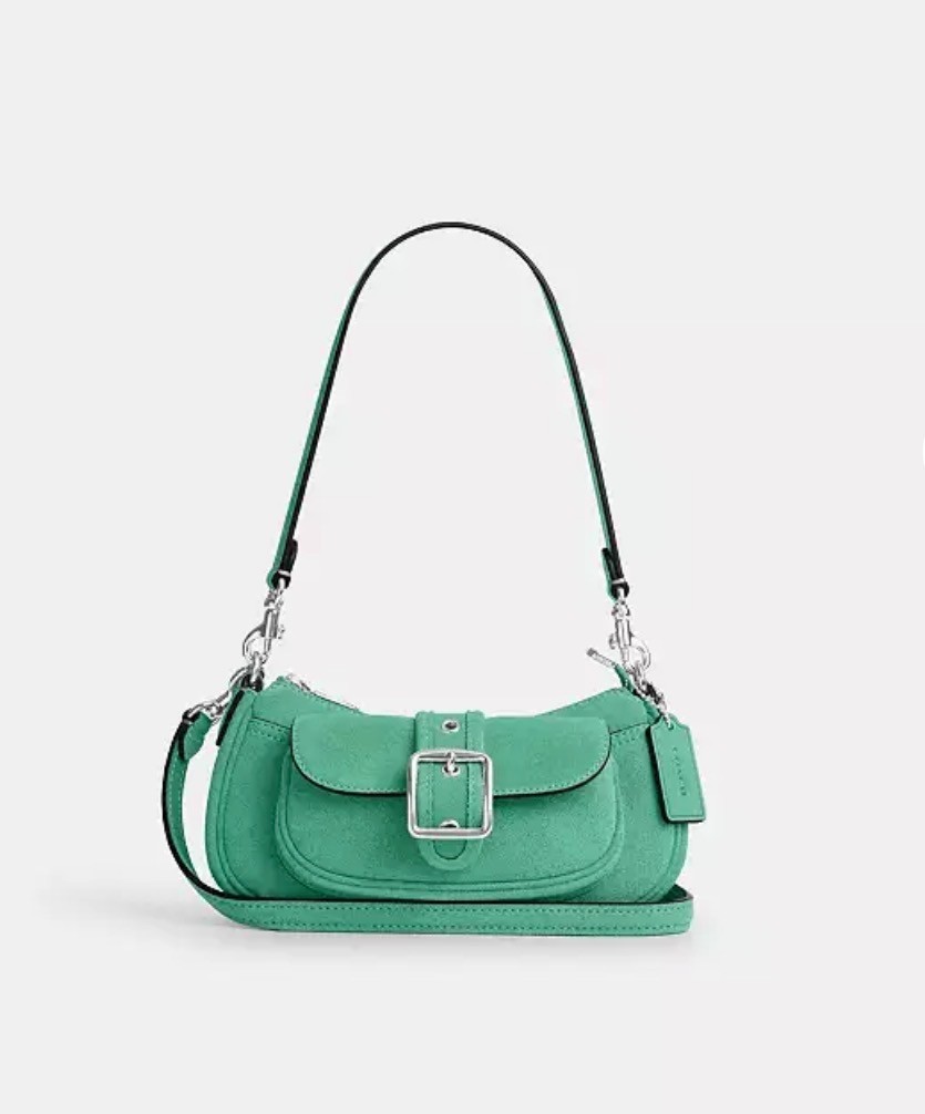 COACH ASHTON MINI SHOULDER BAG | MINT GREEN SUEDE | SILVER | STYLE CCZ49 | NWT!