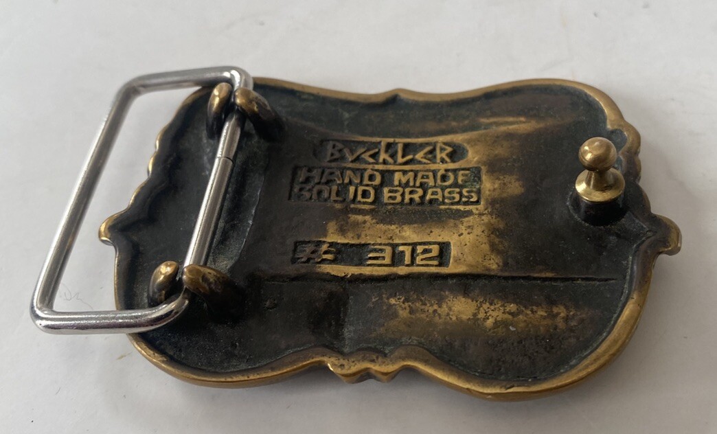 Vintage ~ Heidelburg ~ Hand Made Buckler ~ Soild Brass Belt Buckle ~ # 312