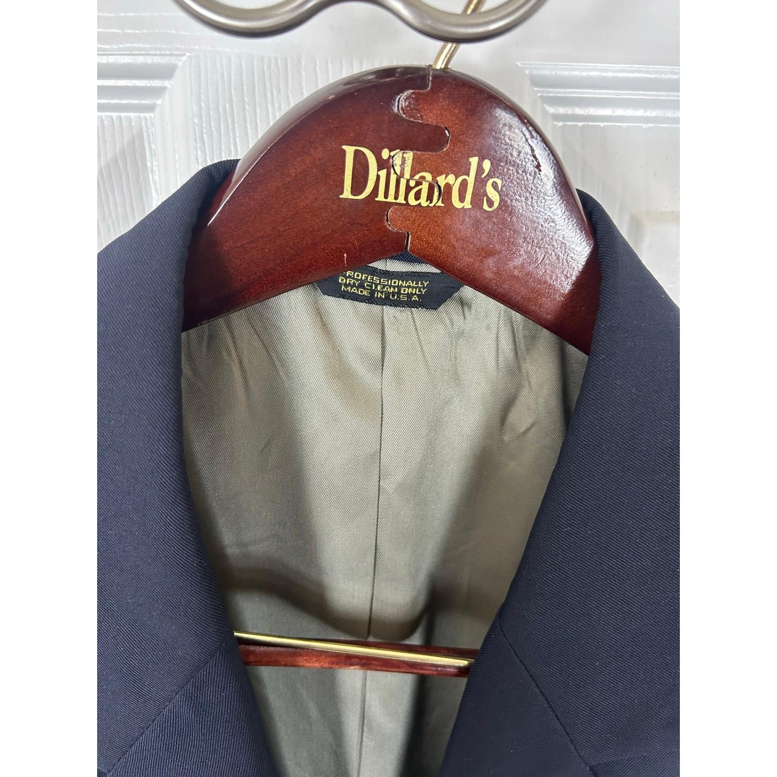 Givenchy Monsieur Wool Blazer — Solid Navy, 4G Logo 40R US