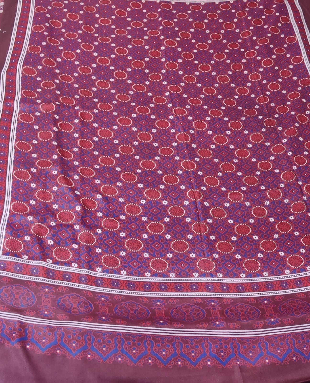 Sindhi Ajrak Traditional Chadar Oversized Printed Cultural Wrap Shawl Pakistan