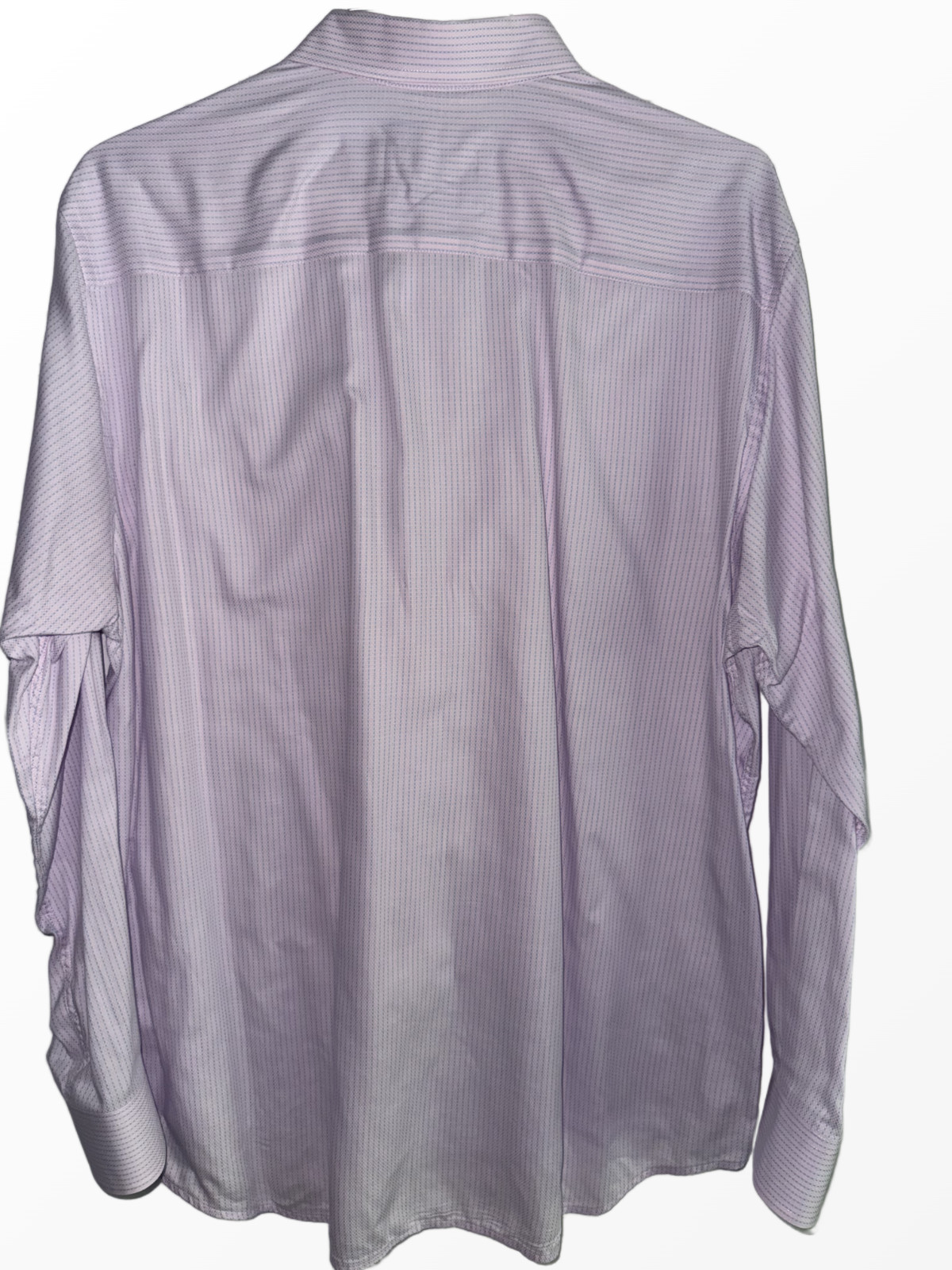 JOHNSTON & MURPHY XL SHIRT GEOMETRIC PURPLE WHITE CONTRAST CUFF UPSCALE CASUAL