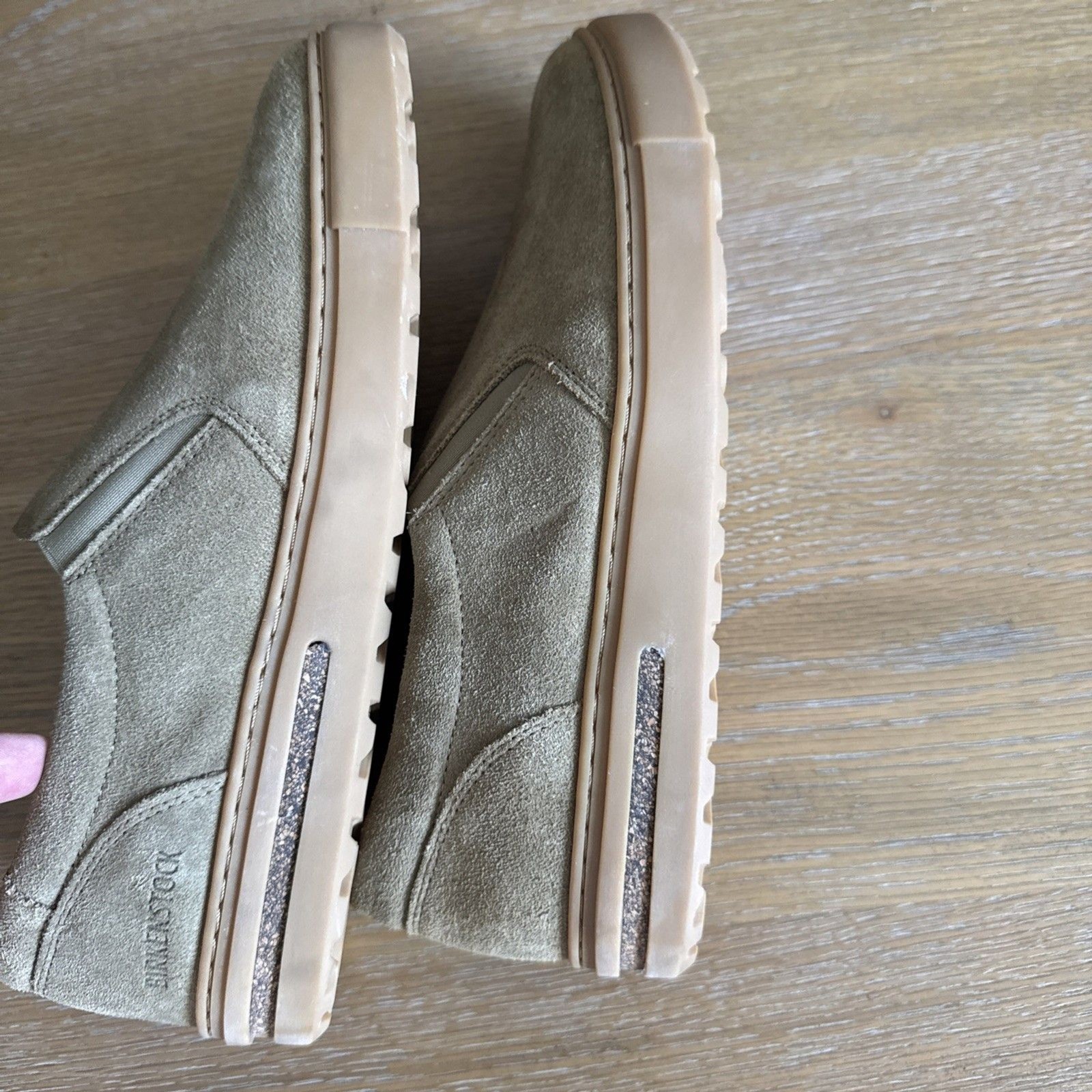 NWOB Birkenstock Callan Taupe Suede Slip On Loafers Sneakers W9 – M7 Comfort