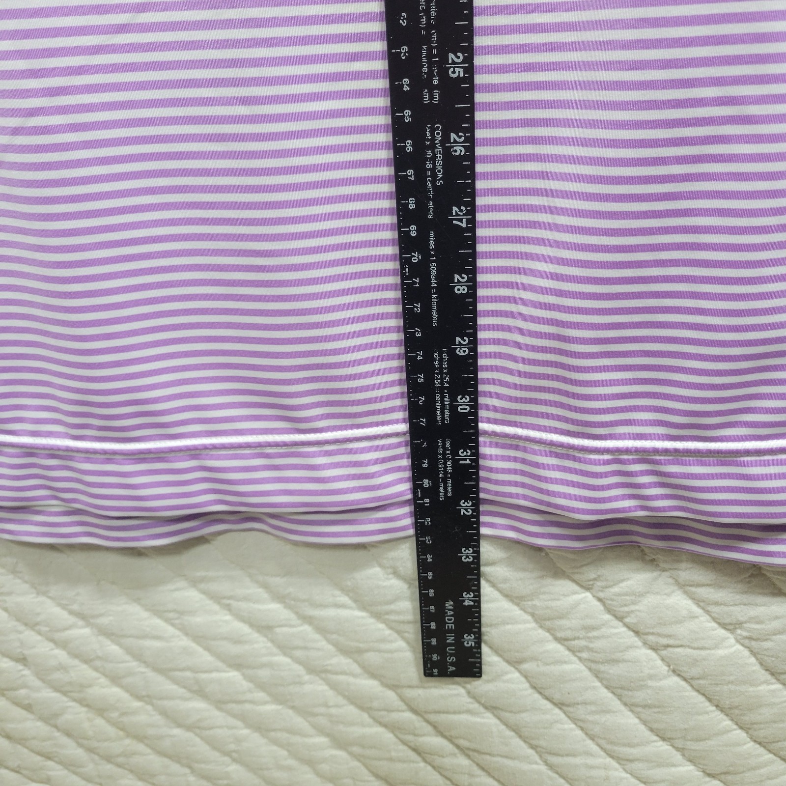 FootJoy Polo Shirt Men’s L White Purple Striped Short Sleeve Scottsdale Logo
