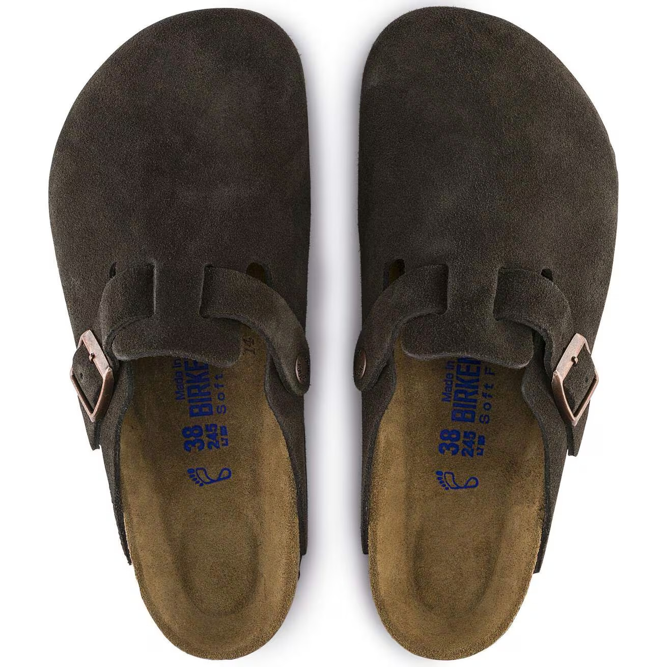 Birkenstock Boston Soft Footbed Clog Mocha Suede Unisex Comfort Slip-On Sandals