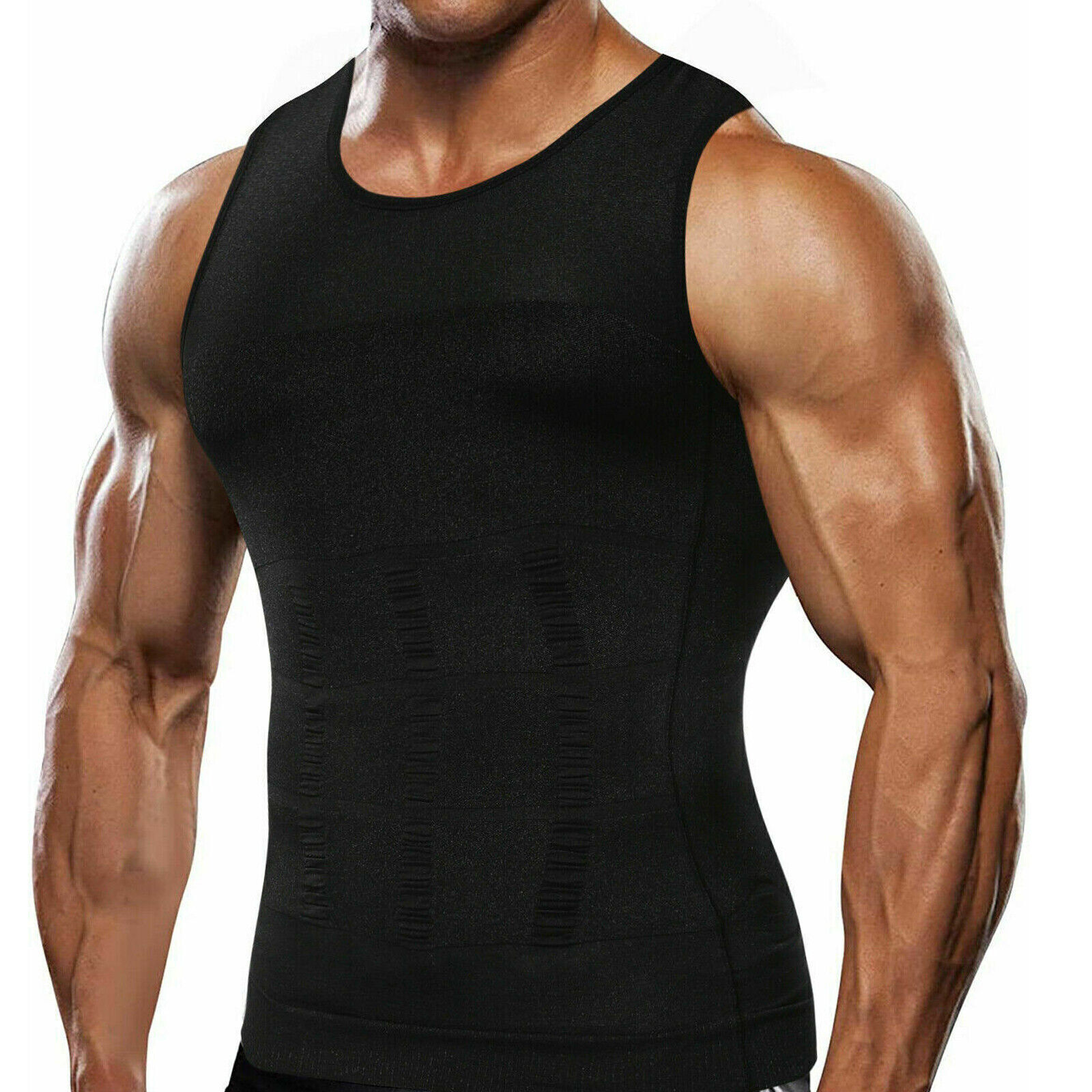 Men Gynecomastia Compression Undershirt Body Shaper Slimming Belly Vest Tank Top