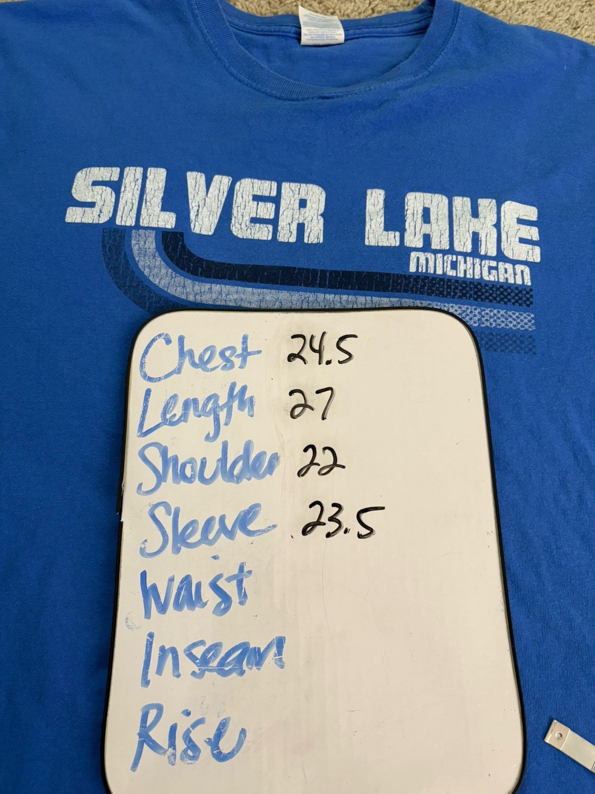 Silver Lake Michigan Size XL Mens Long Sleeve T-Shirt Blue Northern Michigan Tee