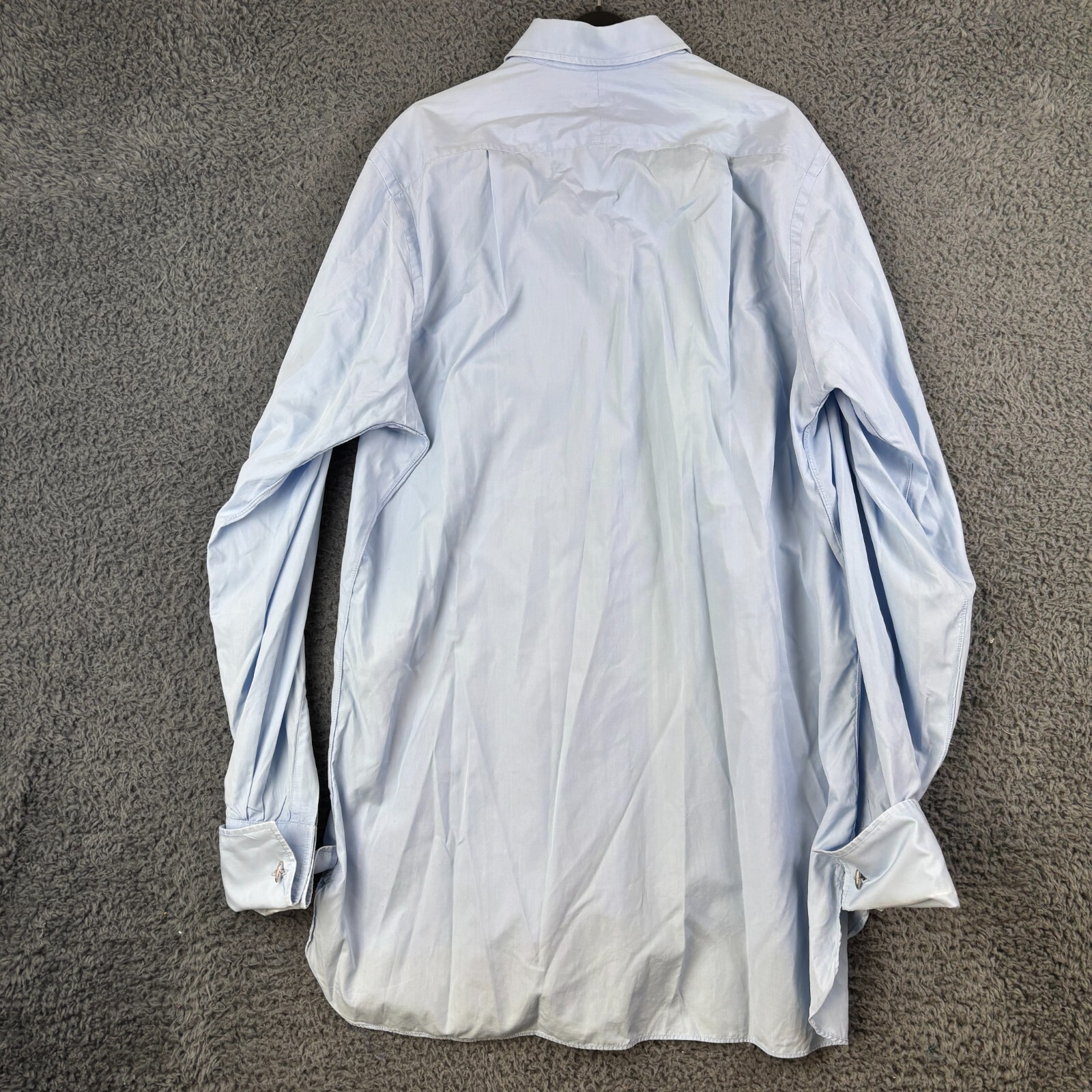 Stephen Lachter Shirt Men 16″ 50″ Chest Blue Dress Formal Double Cuff Savile