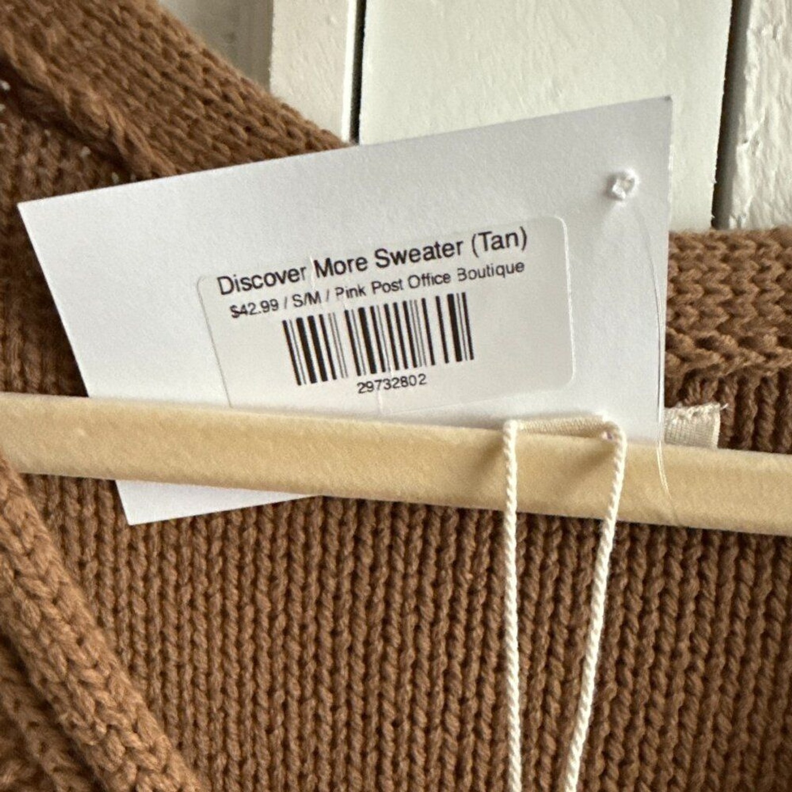 ODDY Discover More Sweater Size: S/M Tan NEW WITH TAGS
