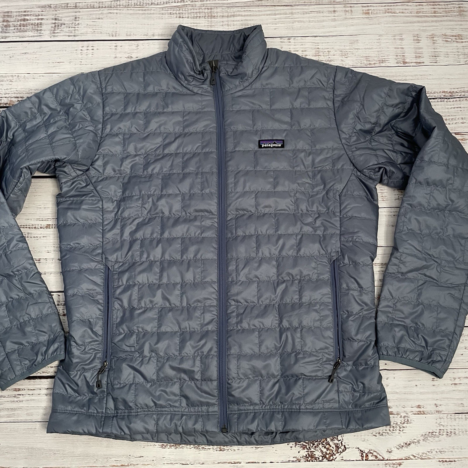 Patagonia Nano Puff Utility Blue Full Zip Lightweight Men’s Puffer Jacket Large