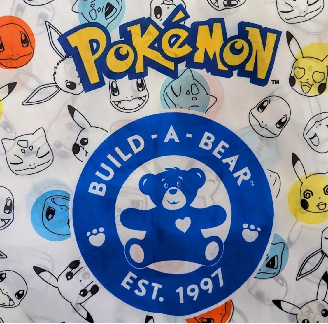 POKEMON BUUILD A BEAR Drawstring Cinch Backpack Tote Bag Nylon 17″×13″ BABW