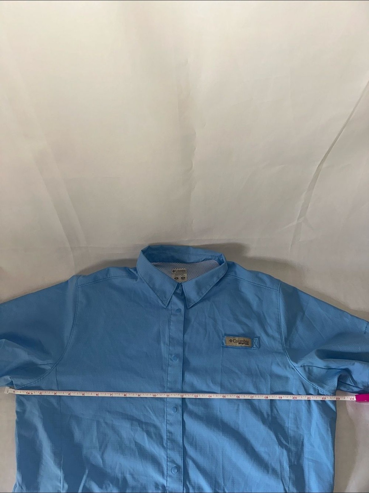 Columbia PFG Women’s Blue Vented Fishing Shirt Short Sleeve Size Large