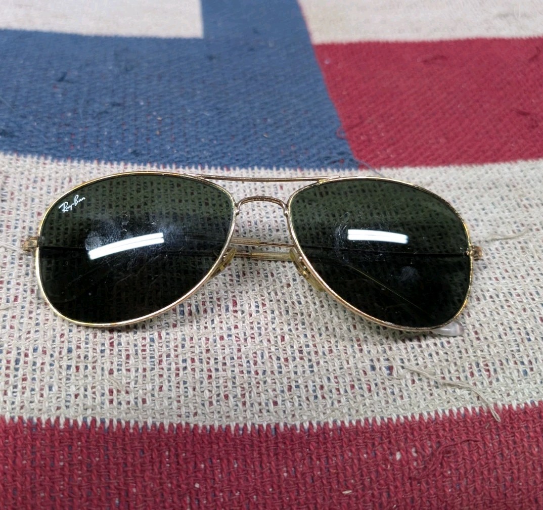 RAY-BAN ITALY RB3362 59[]14mm GOLD G15 UV CRYSTAL COCKPIT AVIATOR SUNGLASSES