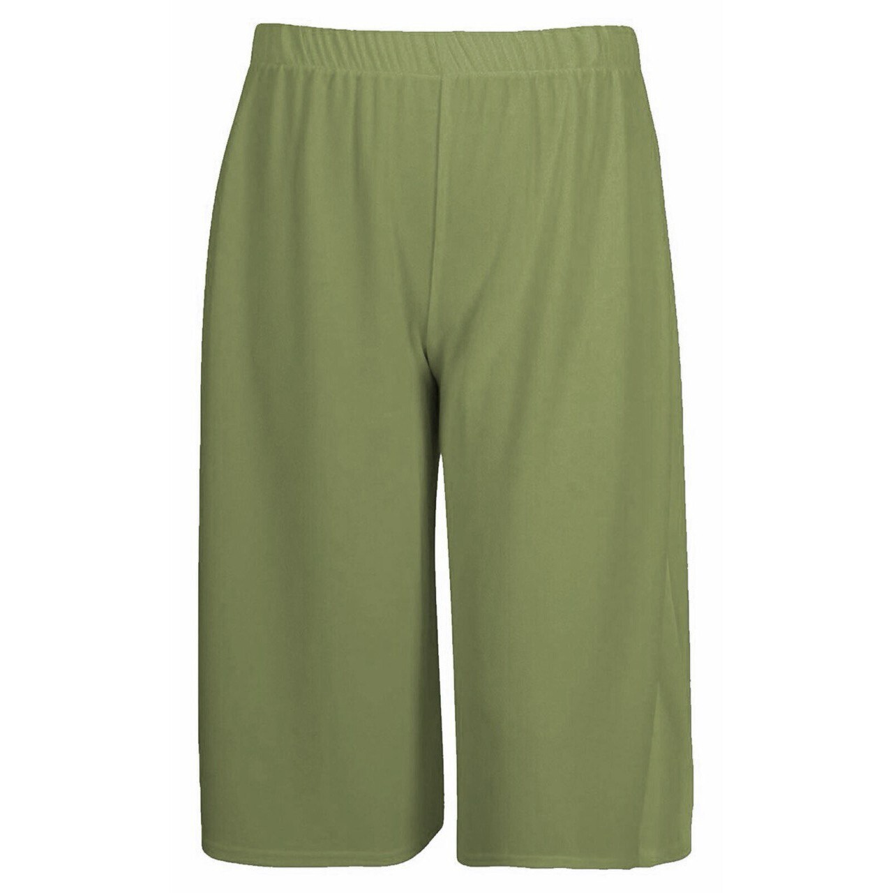 Womens 3/4 Palazzo Trousers Ladies Elasticated Stretch Wide Leg Shorts 8-26