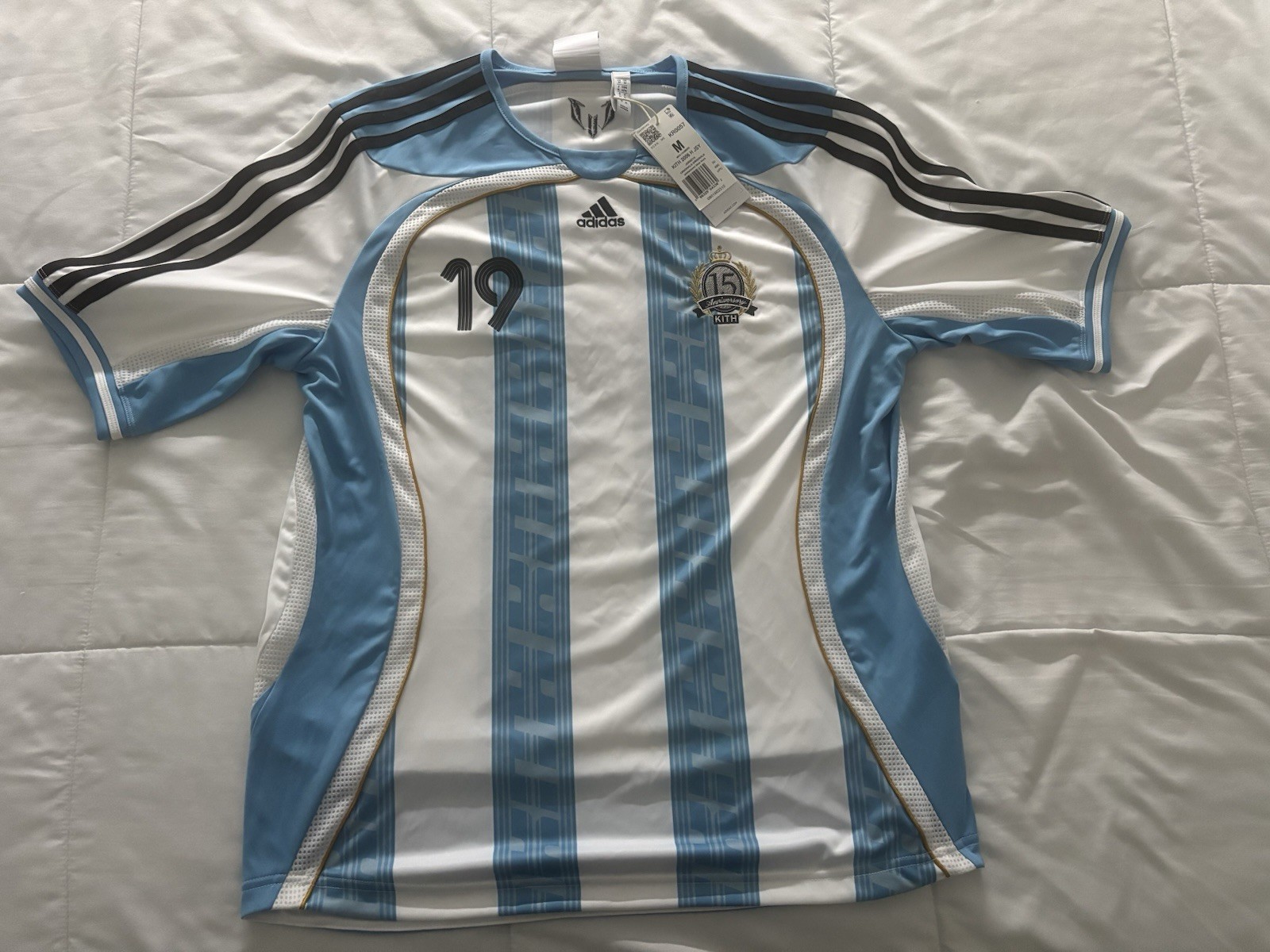 Kith X Messi Adidas Football Soccer Jersey “Blue/White”, Size Medium