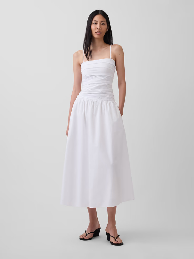 GAP – Sale – Poplin Drop-Waist Maxi Dress – NEW
