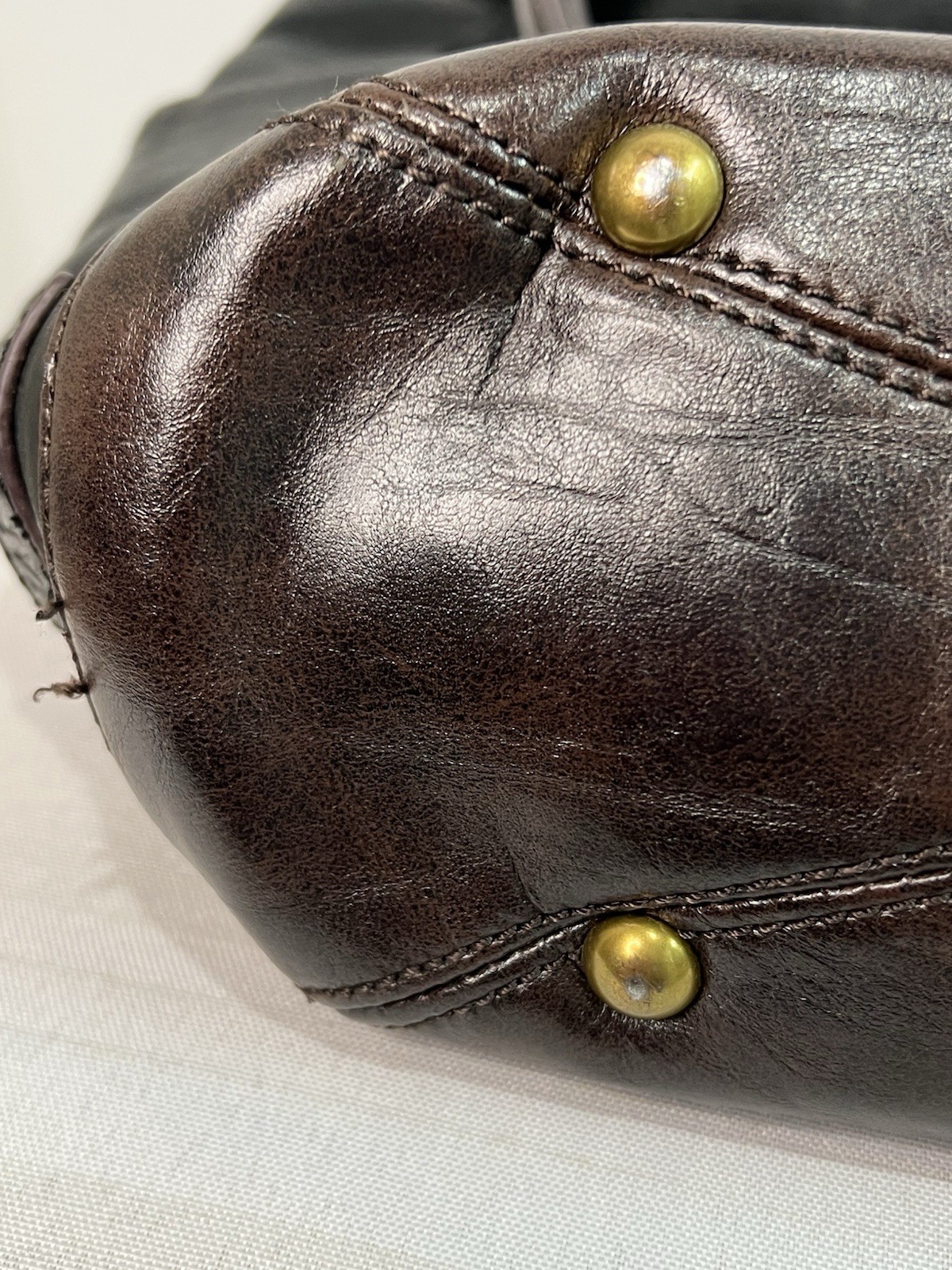Tignanello Black Leather And Brown Man Made Trim Color Block Shoulder Bag