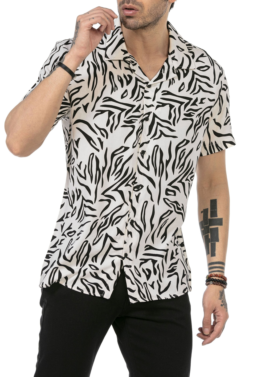 Redbridge Herren Hemd kurzarm Hawaii Hemden Sommer Freizeithemd Reguar Fit