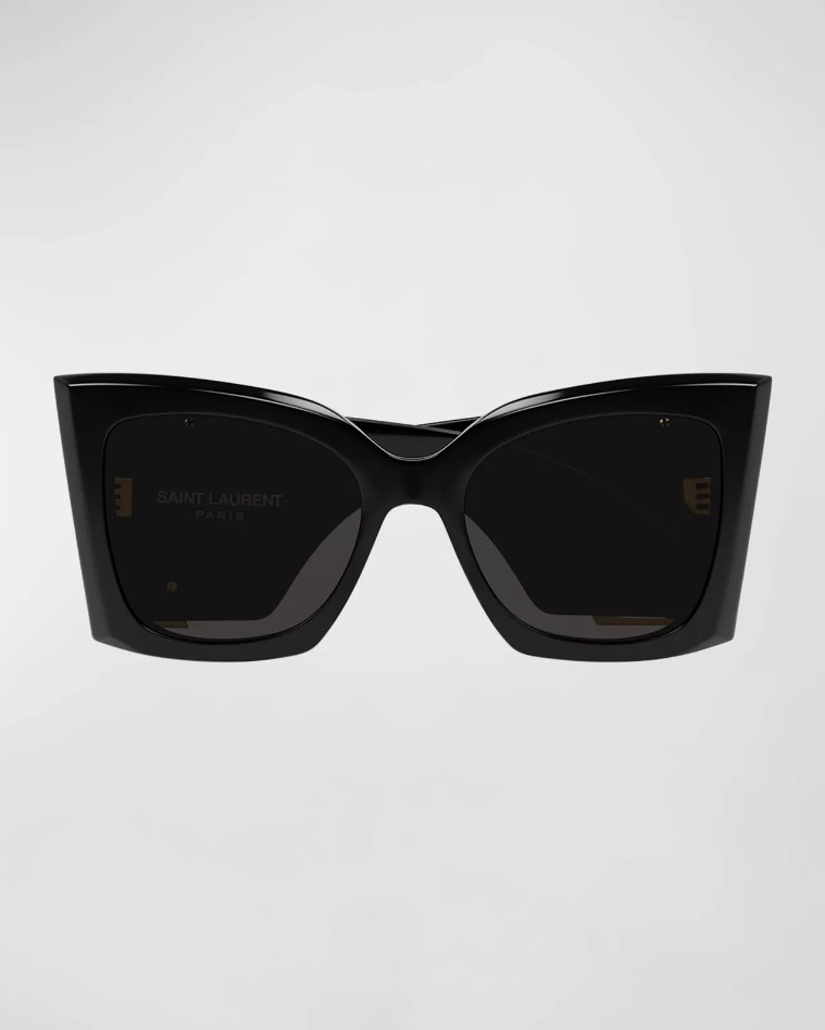 Saint Laurent SL M119 BLAZE-001 Black Gold YSL LOGO Cat Eye AUTHENTIC Sunglasses