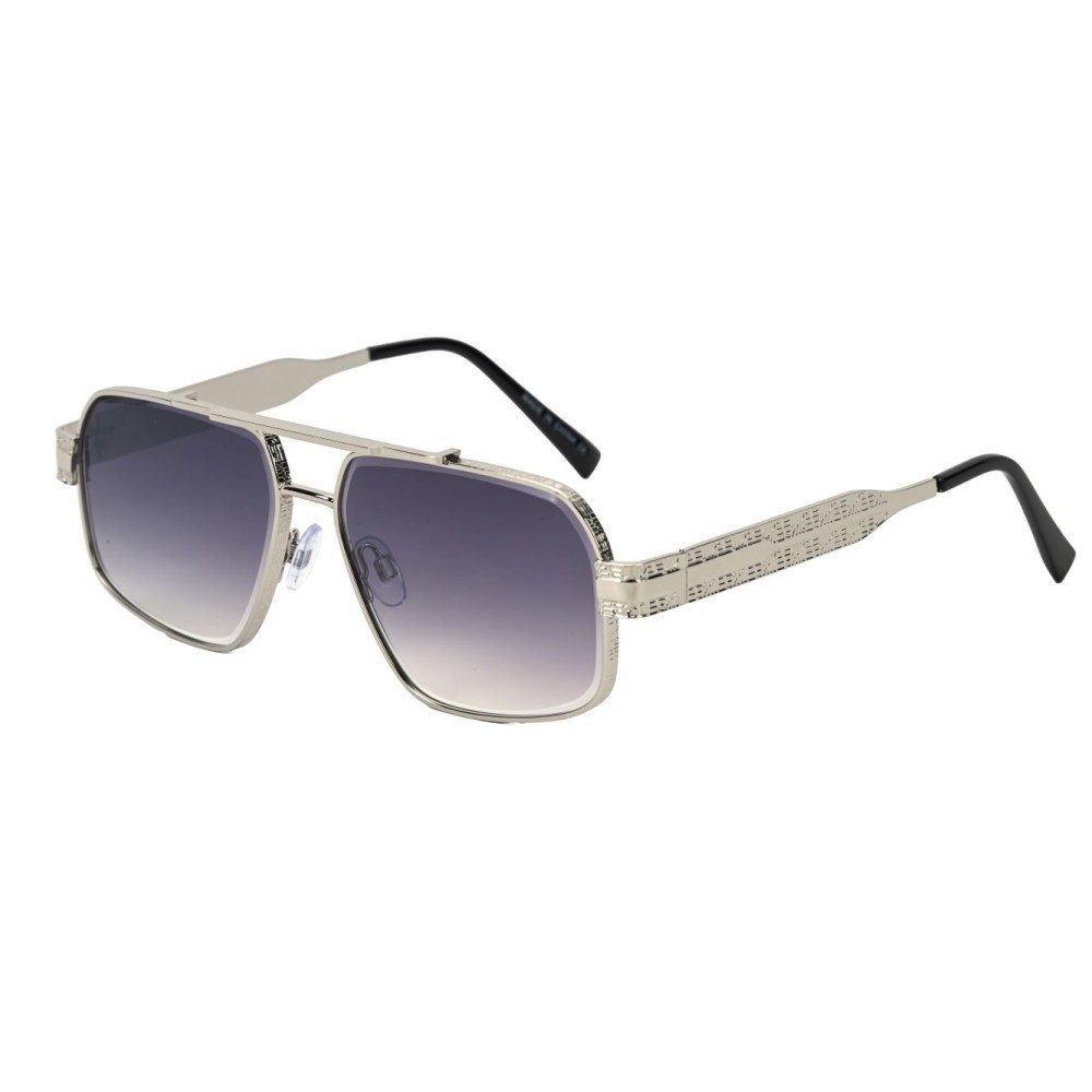 Men Sunglasses Classic Black Lens Square Fashion Design Gold Metal Frame Shades