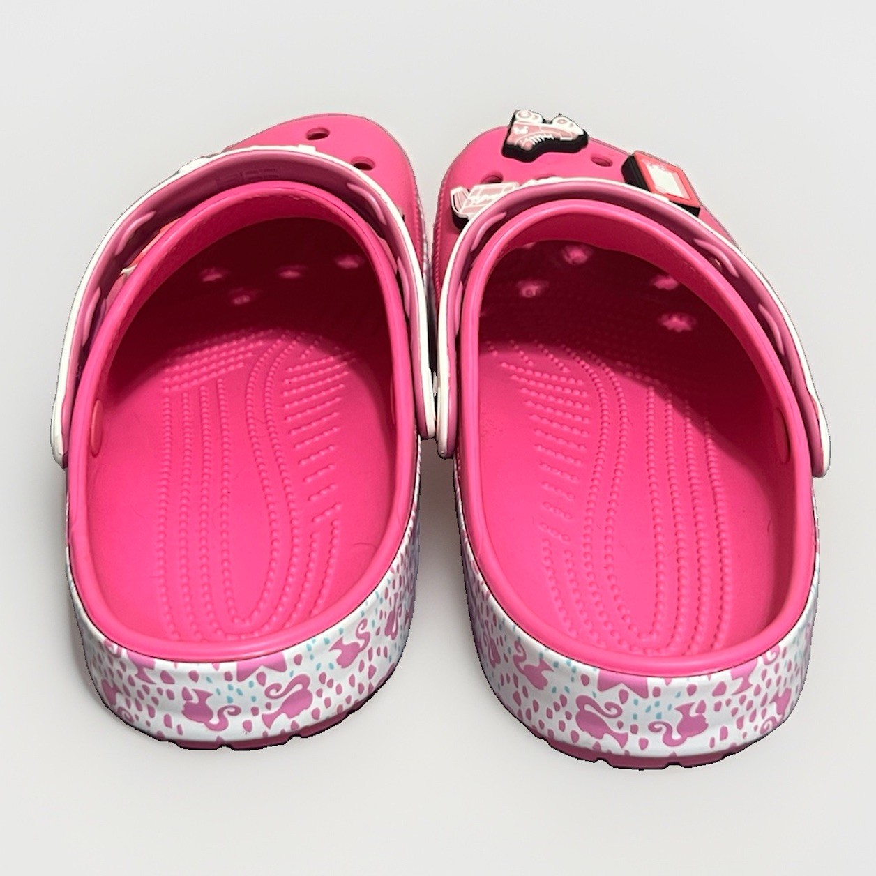 Barbie x Crocs Classic Clog Pink Flamingo Charms Movie Shoes W9 M7