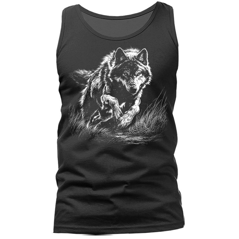 Wild Running Wolf Wilderness Forest Outdoor Wildlife Nature Tank Top