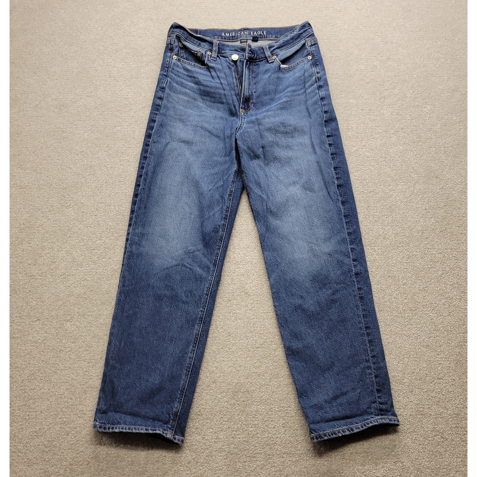 American Eagle Strigid Straight Leg Jeans Women’s Size 4 Short Blue Denim