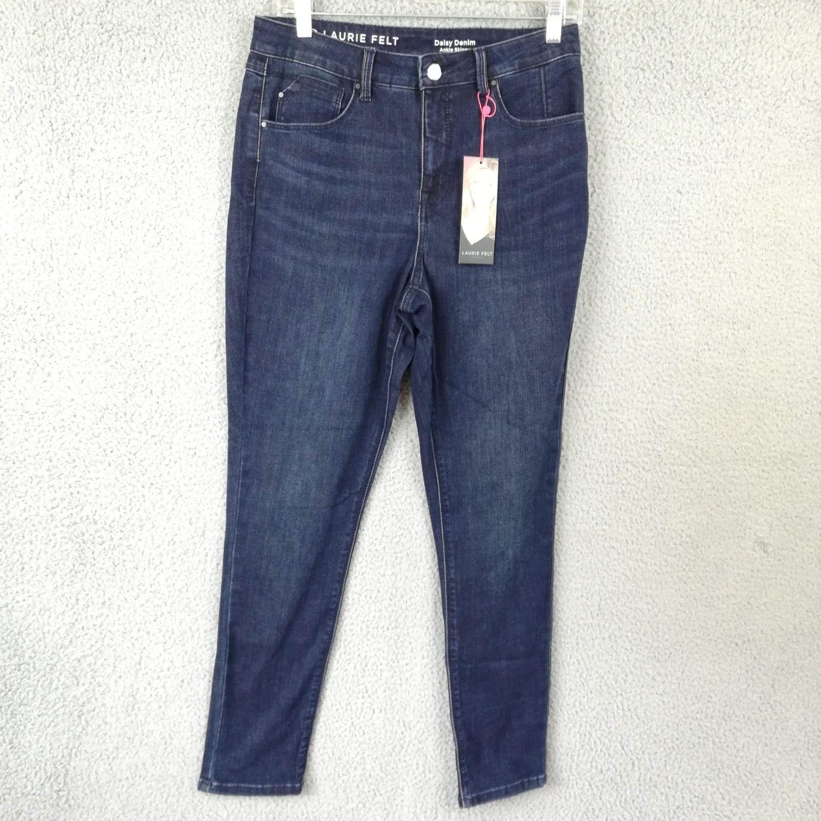 Laurie Felt Womens Jeans Daisy Ankle Skinny Blue Denim Dark Wash High 10 New