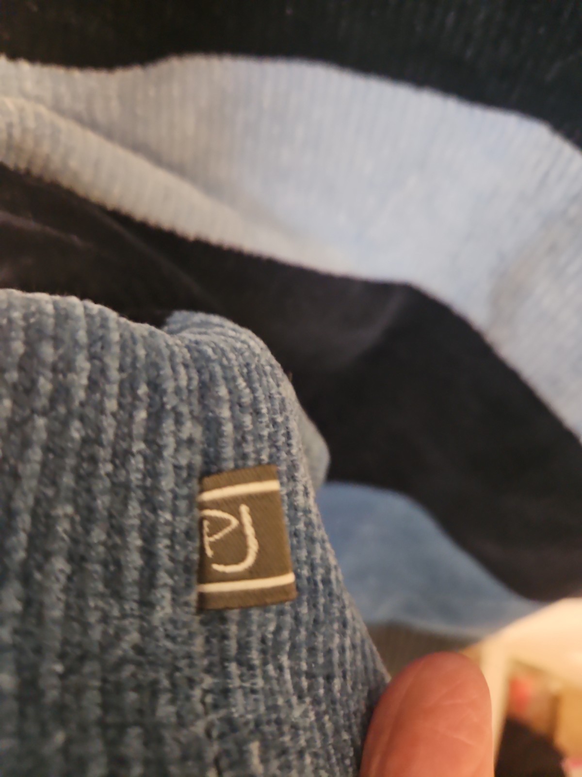 PJ Mark Vintage 90s Blue Chenille Knit Mock Neck Oversized Sweater Y2K Relaxed