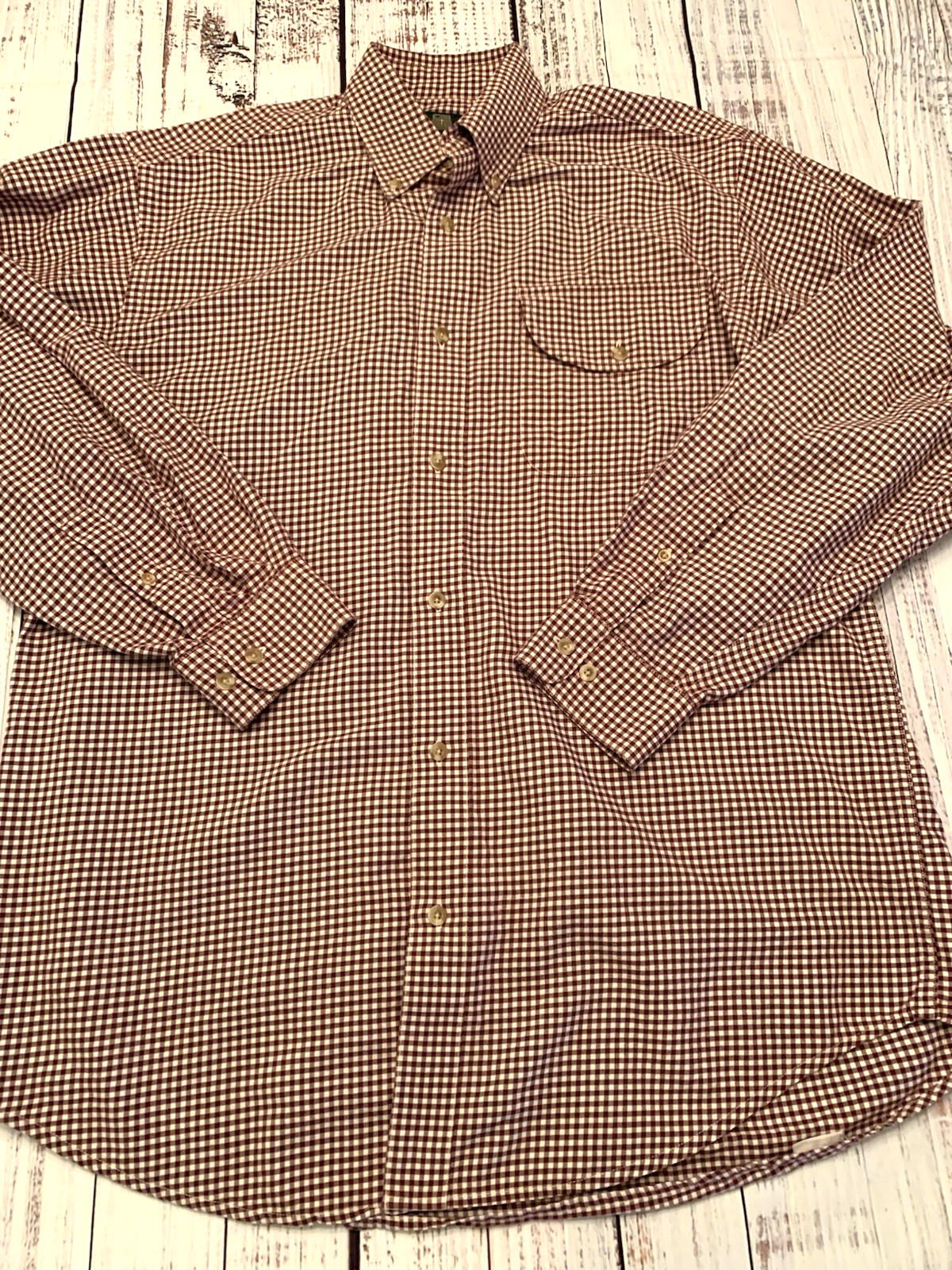 ORVIS Large Red Check Button Front Shirt Long Sleeve Men (see description)