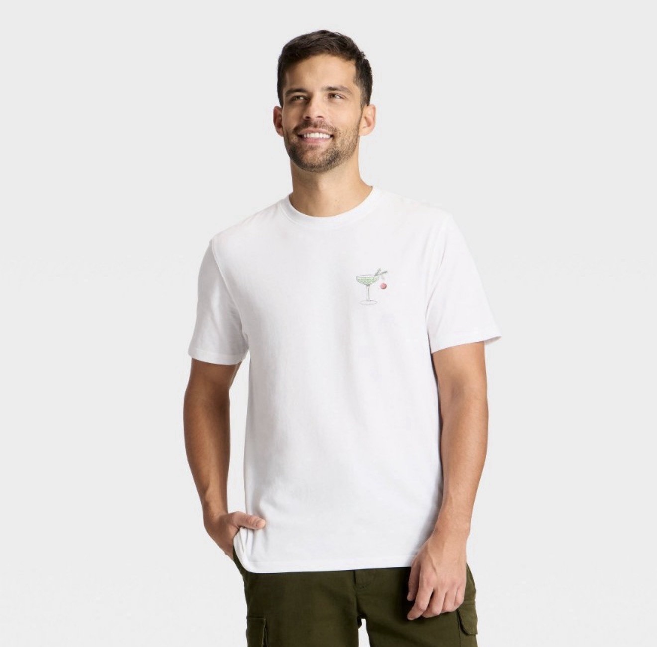 Martini Goodfellow Men’s Making Spirits Bright White Tee – Large