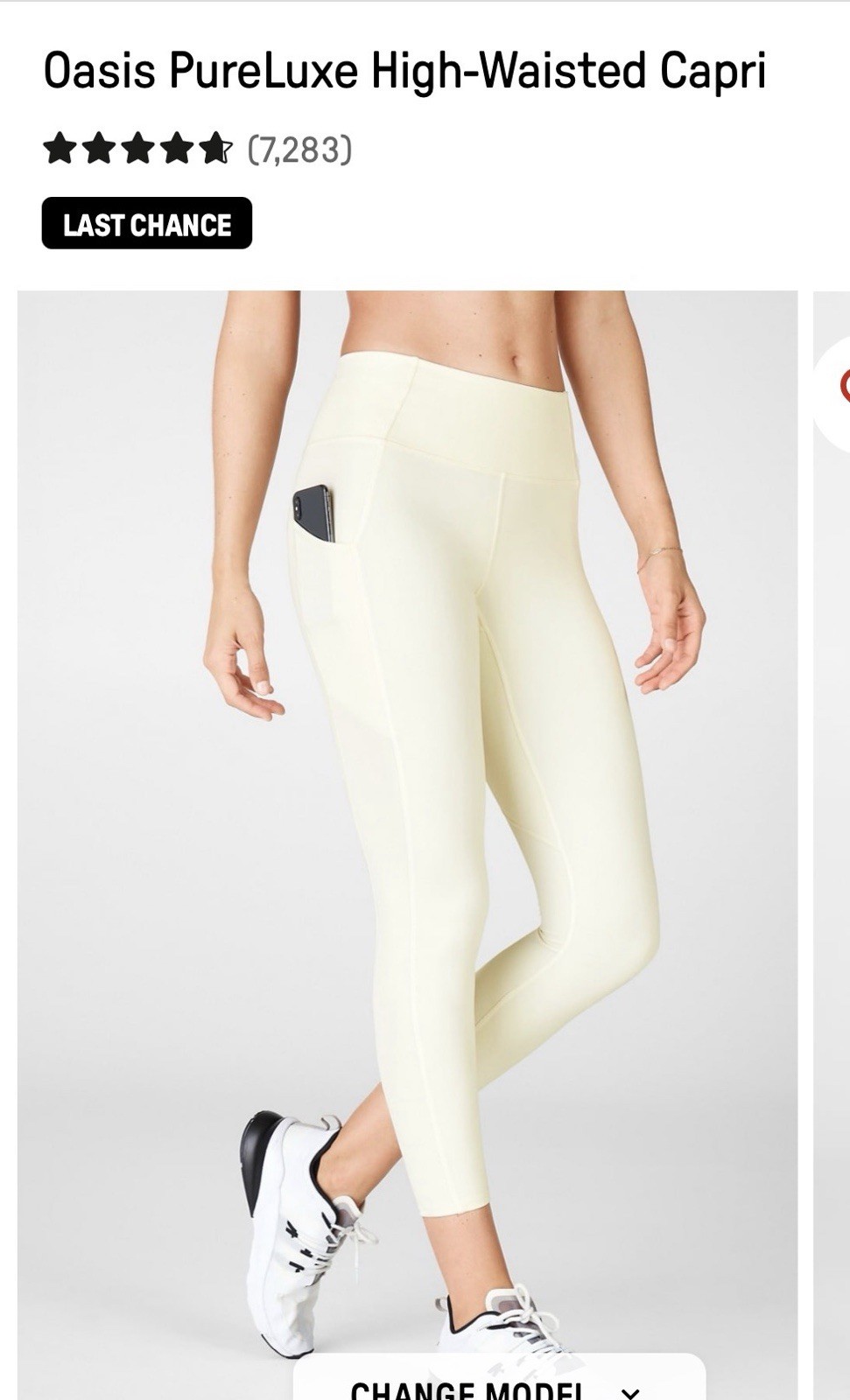 *NWT* FABLETICS SUGAR Oasis High Waisted Women’s Pocket Capri Leggings — Large