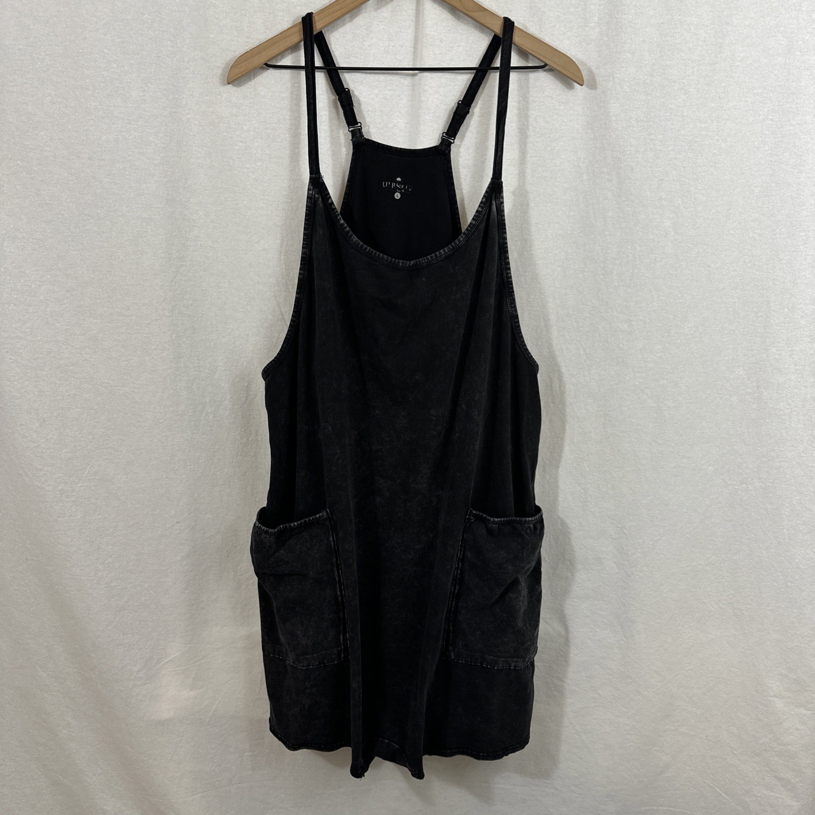 Club Social By Jadelyn Brooke Ready To Play Black Acid Wash Romper Size L