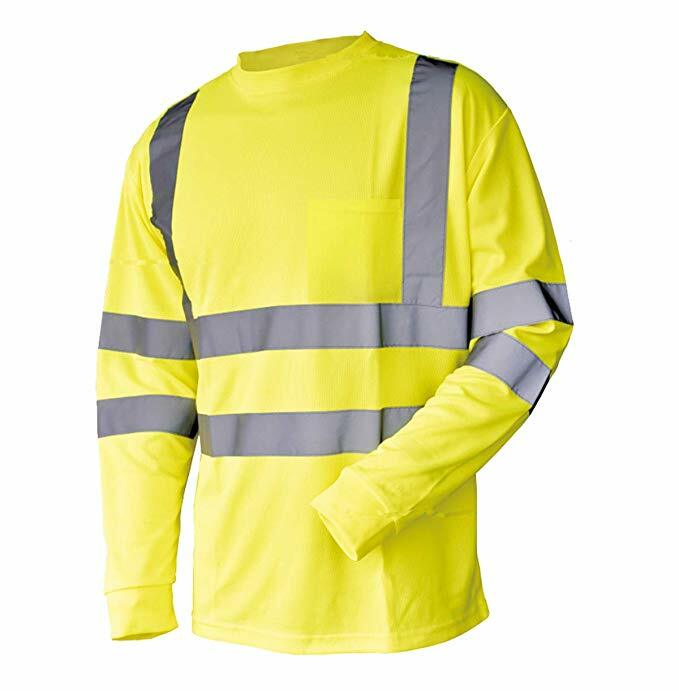 Hi Vis T Shirt ANSI Class 3 Reflective Safety Lime Short Long Sleeve Road Work