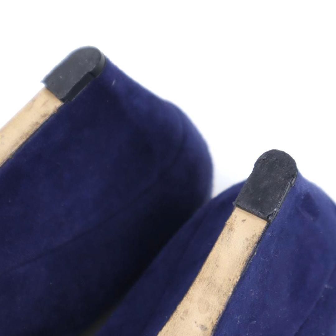 Sergio Rossi Suede Open Toe Wedge Pumps Blue Size 37 F/S