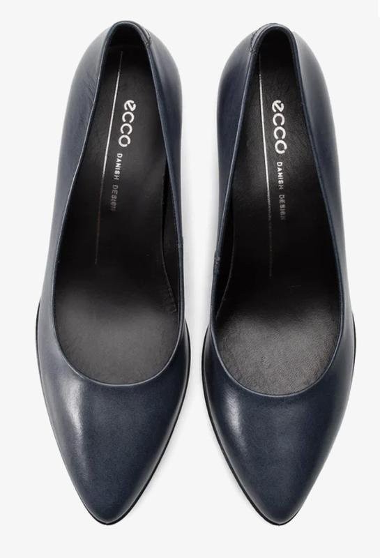 women ecco heels navy leather 38 #3QTR