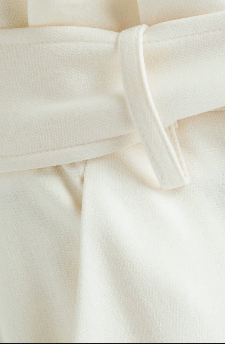 Veronica Beard Ecru Setti Paper Bag Cropped Pant 4