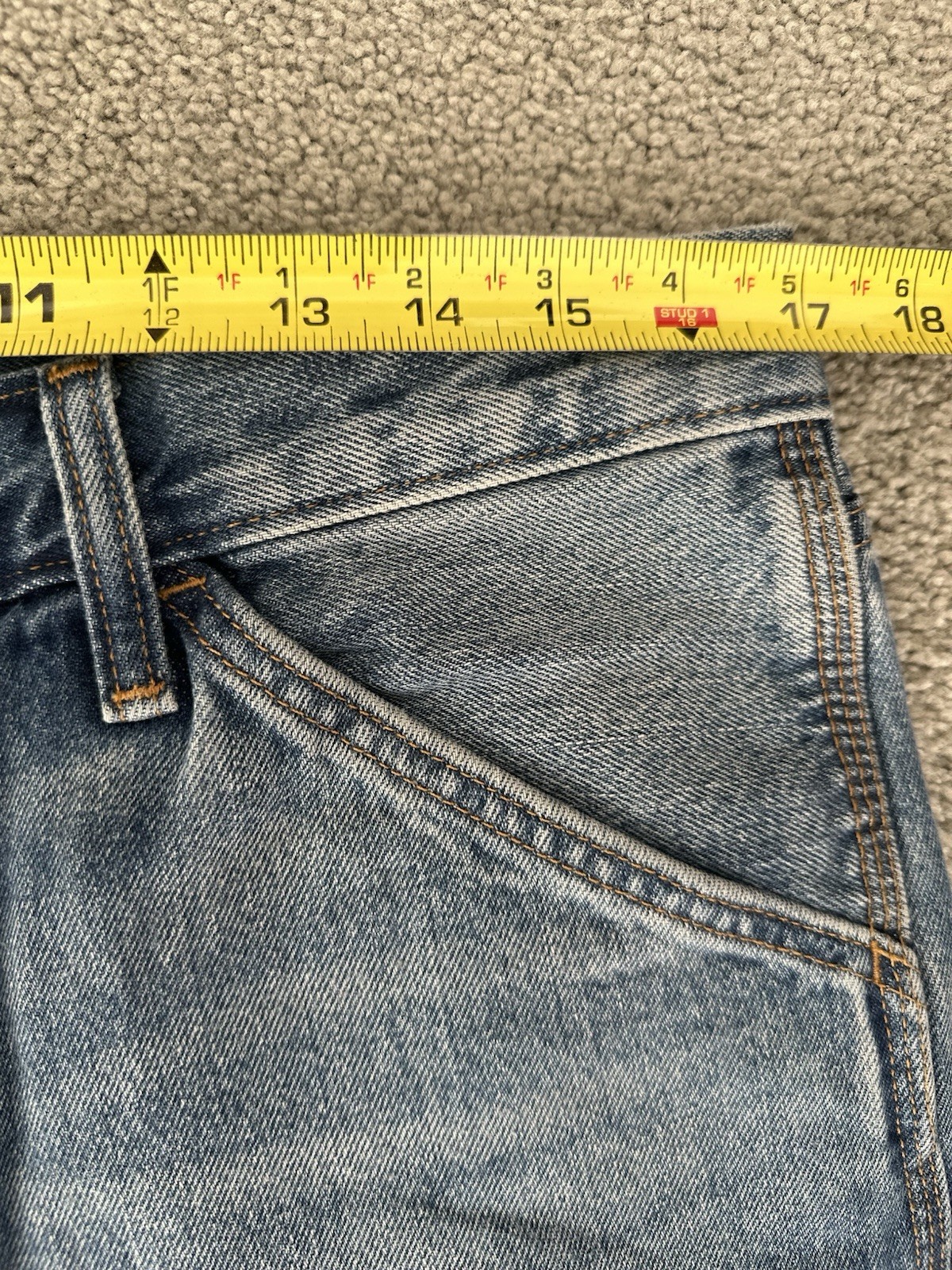 Levis 568 Double Knee Carpenter Blue Loose Denim Tag Sz. 32Wx30L Measure 33WX29L