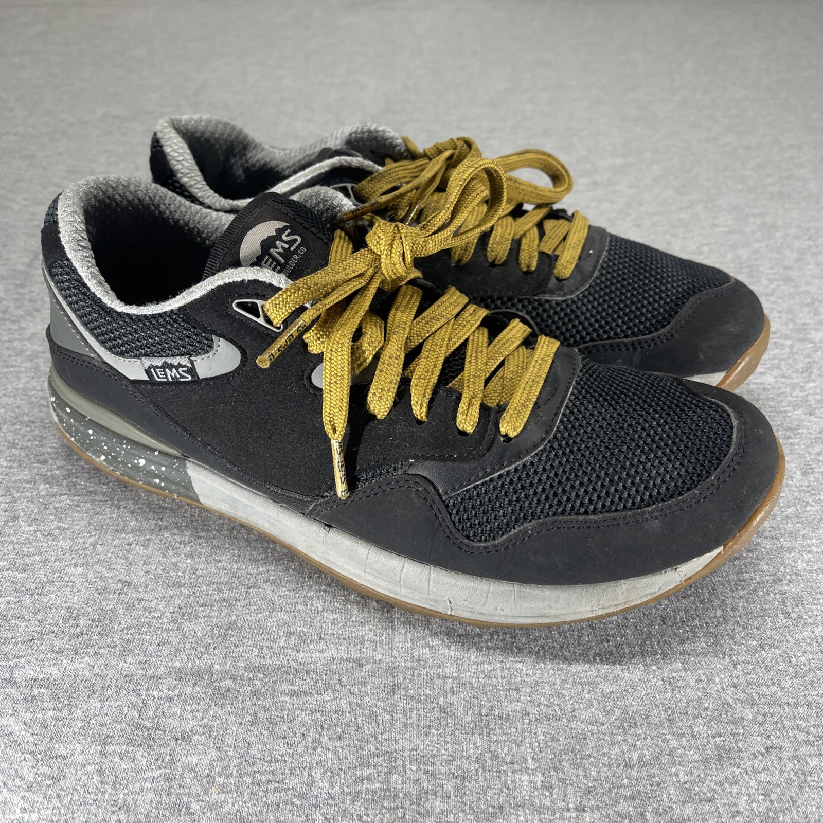 LEMS Trailhead Mens 8.5 Onyx Black Low Top Lightweight Hiking Sneakers Shoes