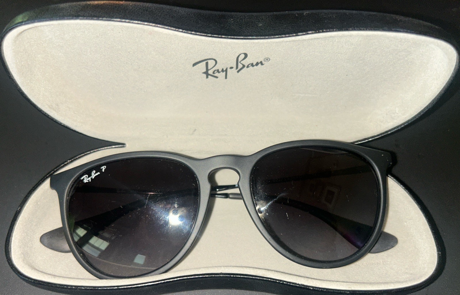 Ray-Ban RB4171 Erika Matte Black/ Grey Polarized Gradient Women’s Sunglasses