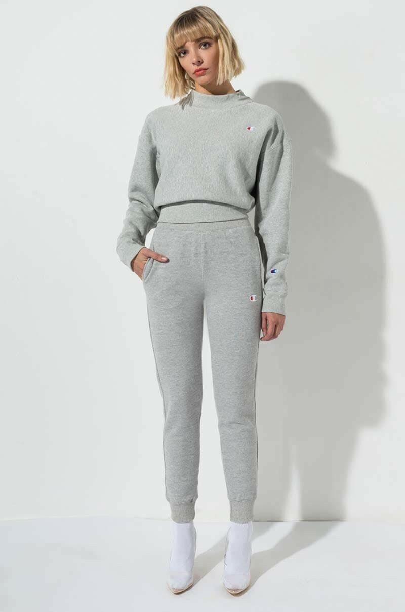 NEW CHAMPION WOMENS OXFORD GRAY REVERSE WEAVE C LOGO JOGGER PANTS SZ XL