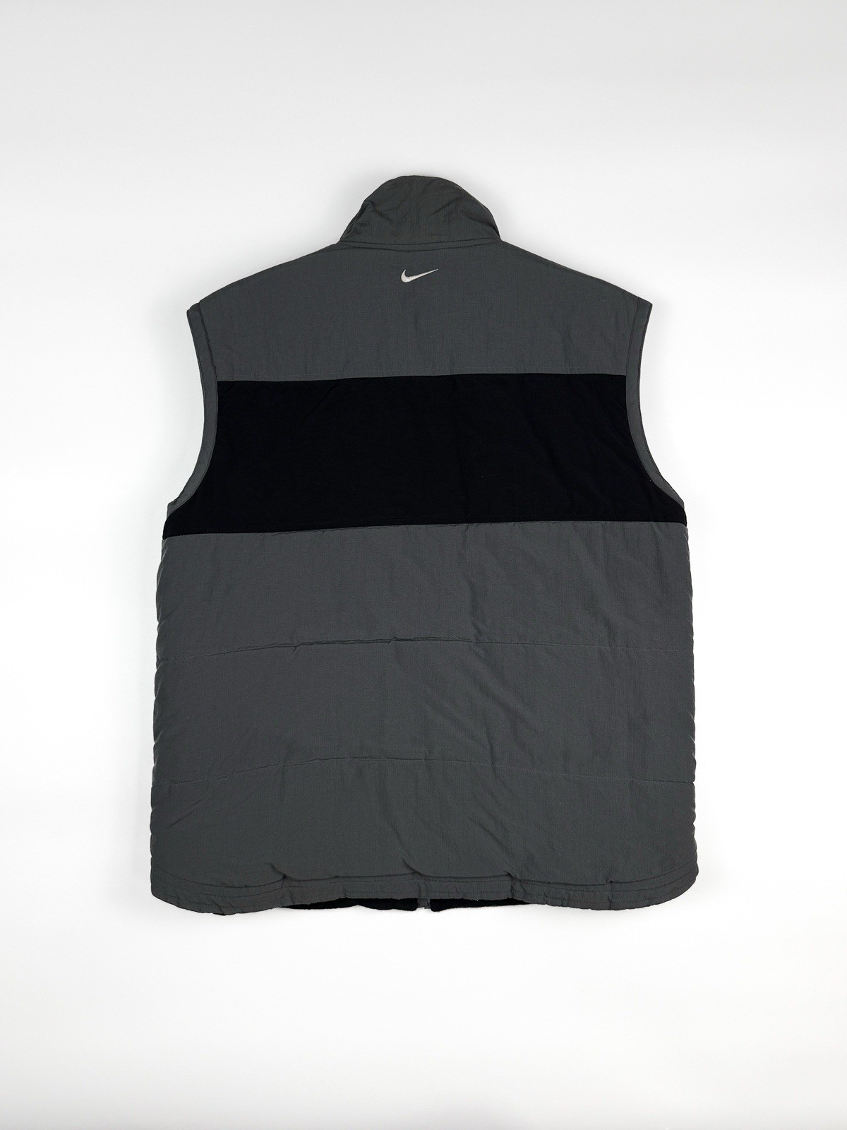 Vintage Nike Black Size Medium Ripstop Full Zip Vest Body Warmer Gilet 90s Y2K