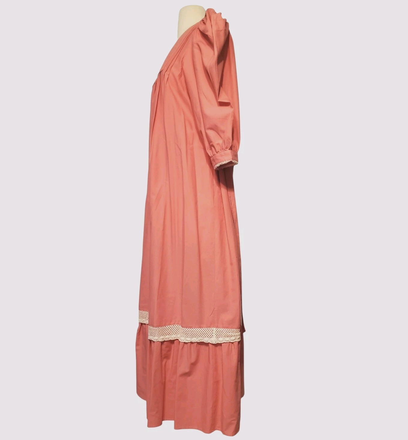 Hunter Bell Bowen Midi Dress Sz Small Coral Pink Peasant Feminine Cottagecore