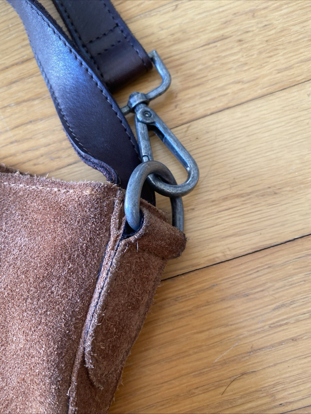 Free People Slouchy Suede Slingshot Rusty Brown Hobo Shoulder Bag Purse