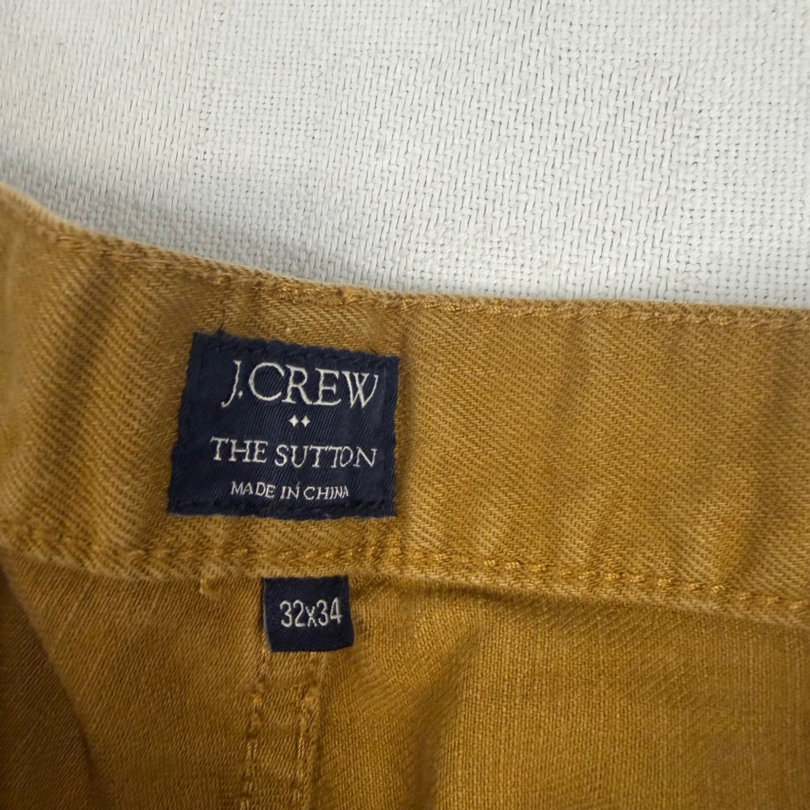 J.Crew Mens The Sutton Straight Fit Pants Tobacco Brown 32×34 Cotton Twill