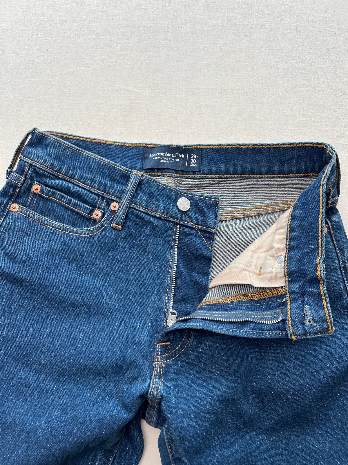 Abercrombie & Fitch Mens Jeans 29×30 Vintage Stretch Straight Dark Wash