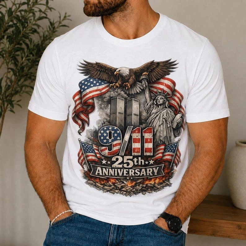 9/11 Eagle Flag Shirt, Patriotic Memorial Graphic Tee