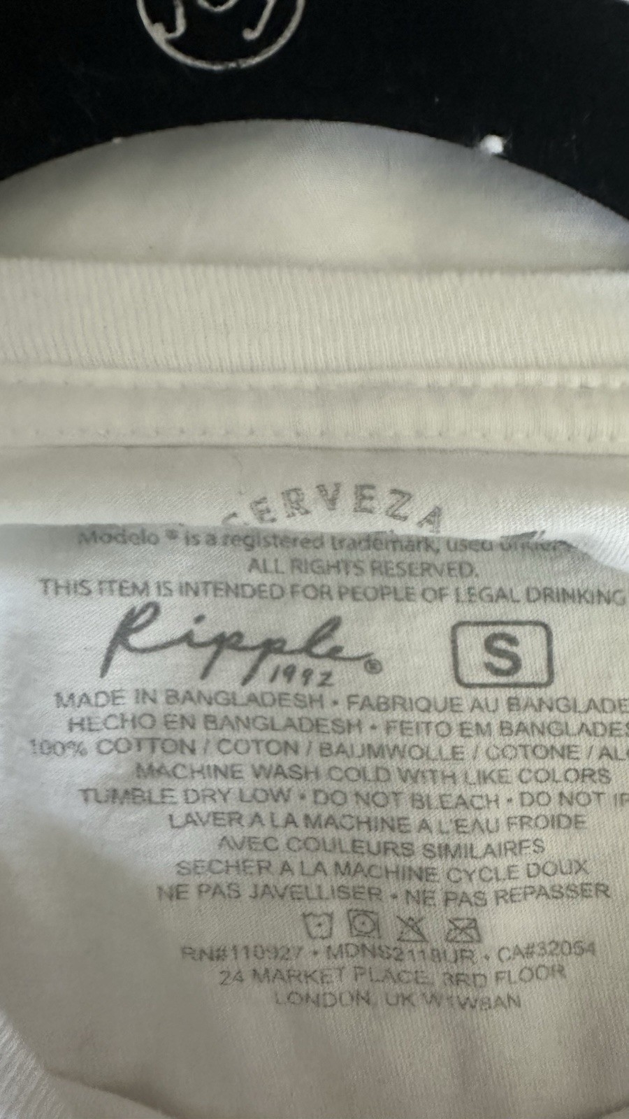 Modelo Especial 1925 Beer White Graphic Tee Shirt Small Cotton Ripple Junction