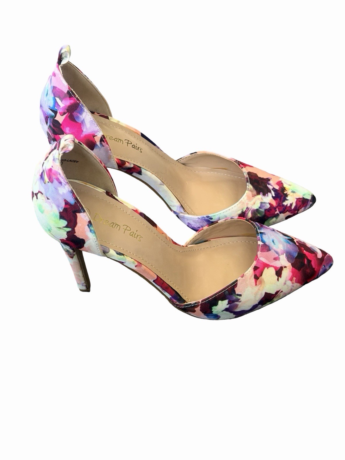 Dream Pairs Floral Pointed Toe High Heel Dress Pump Shoes 8