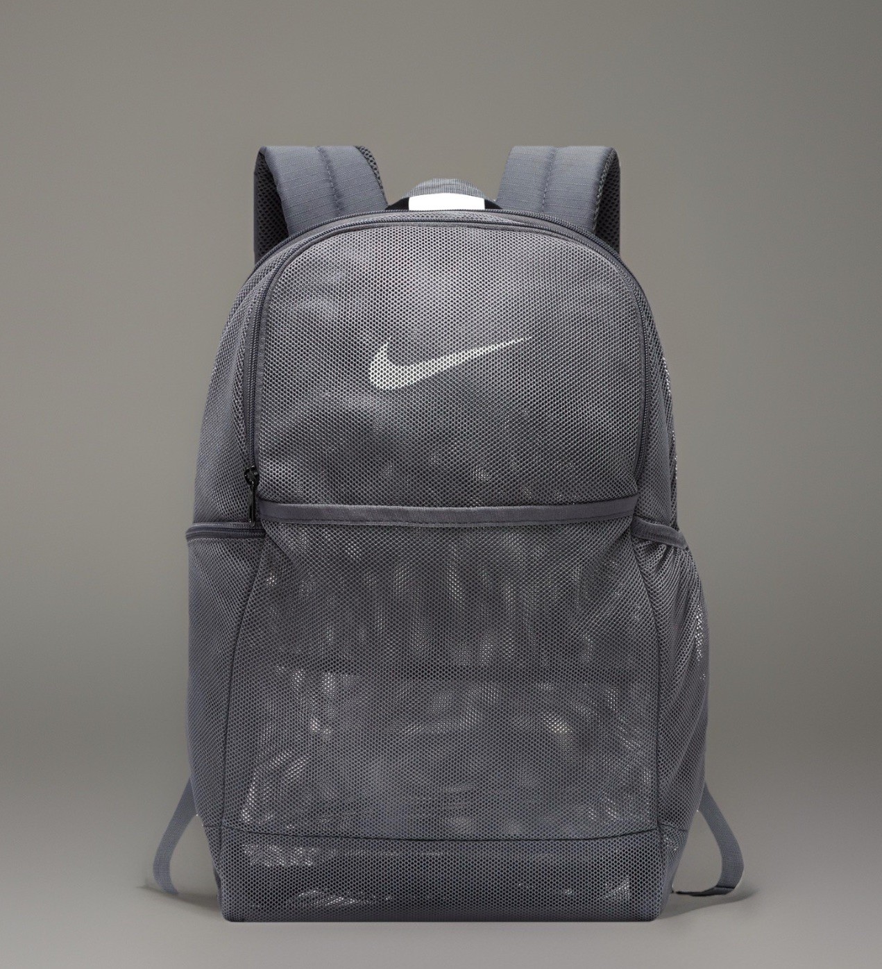 New Nike Brasilia Mesh Backpack 9.0, Gray 26L